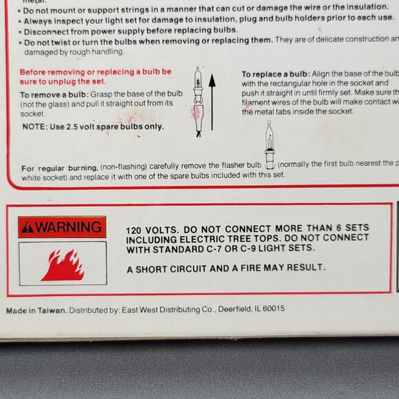 Joy Brite 50 Miniature Christmas Light Set Vintage Indoor Outdoor  27 Ft NOS - Picture 12 of 16